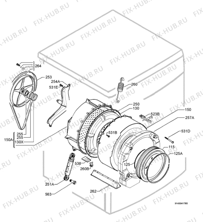 Взрыв-схема стиральной машины Aeg Electrolux LN78670 - Схема узла Functional parts 267